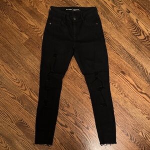 Black Distressed Women's Jeans